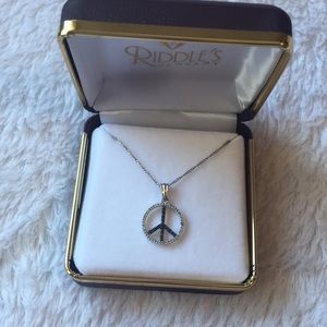 Diamond Necklace Peace Sign